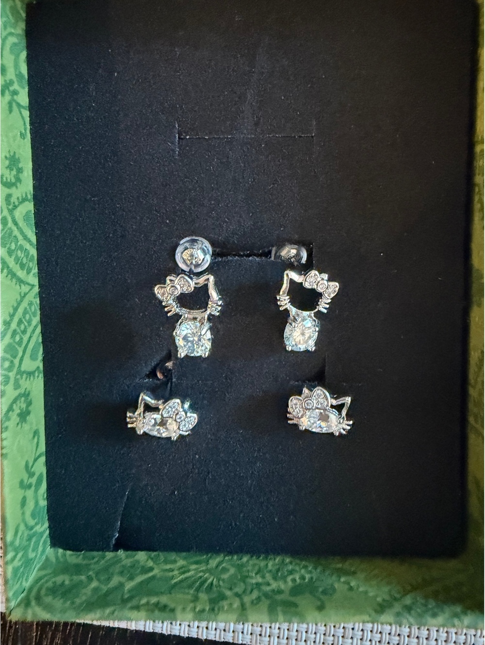 Hello Kitty moissanite Earrings Set